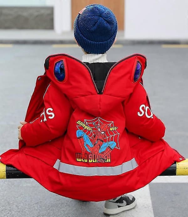 Pojke Spider Man Vinterkall och Vindskydd Bomullsjacka 110