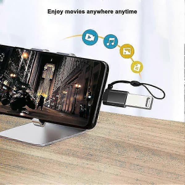 USB C til USB 3.0-adapter 2-pakning, USB-C til USB-A hunn OTG-adapter for MacBook, Galaxy og mer, svart