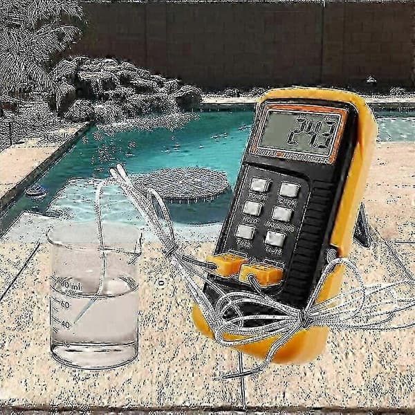 Högtemperatur Typ K Termometer med 1300°C Termoelementsensor