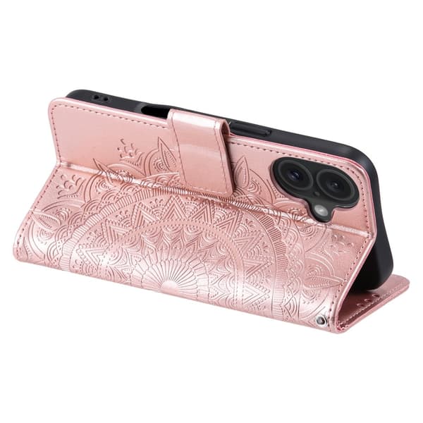 iPhone 16 Skal Mandala Läder Roséguld 66