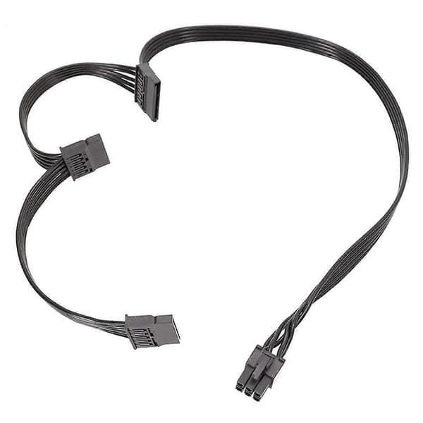 PCIe 6Pin han til 3 SATA strømkabel til Seasonic Focus SeriesCJY Black