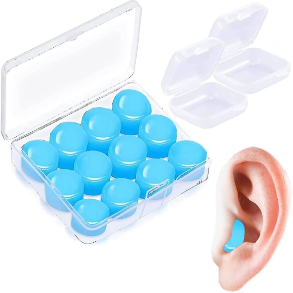 Ultramyke silikon ørepropper for å sove, 6 par formbare gjenbrukbare ørepropper