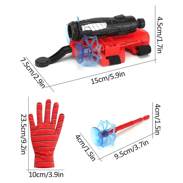 Spider-Man Web Shooters Leketoy for Barn, Helt-Launcher Armbåndsett, Cosplay Launcher Bracers Tilbehør