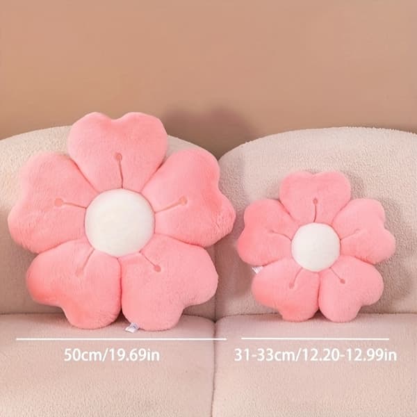 Myk plysjpute med lønneblomst, 34,8 cm, seng/sofadekorCJY Vit