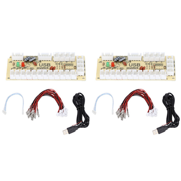 USB-koder uten forsinkelse Arcade Game Controller for PC MAME Raspberry Pi Retro Dobbel Joystick-knapp