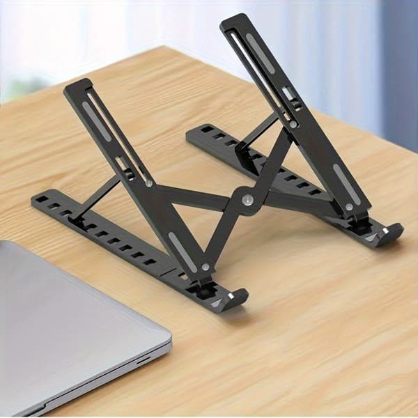 Resevänligt justerbart laptopställ, 10-nivås hopfällbart, kylbas, ergonomiskt 38.1 Cm And Above