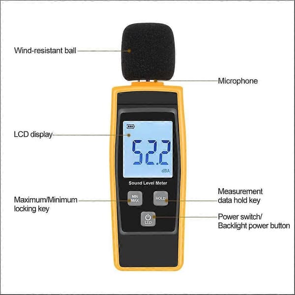 Lydmåler Lydniveaumålere Digital Lydniveaumåler Audio Støjniveaumåler 30-130dB Decibel Mini Lydmåler