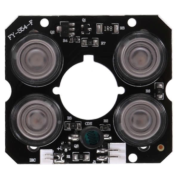4-array IR LED-spotlight Infrarød 4x IR LED-kort for CCTV-kameraer nattsyn (52 mm diameter) black  gray
