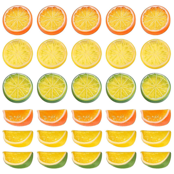 30 st 2in konstgjorda citronskivor, simulering Dekorativ frukt Bröllopsprydnad Dekor Fotografi Pr