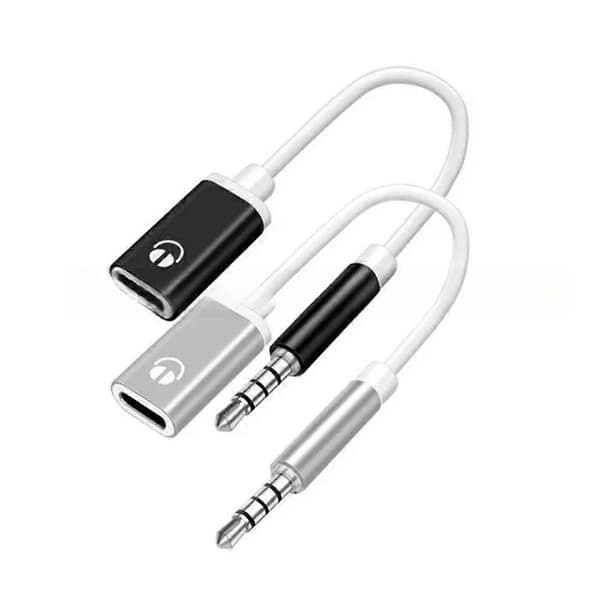 Type C hun Type-C til 3,5 mm Jack-konverter 3,5 mm til Type C-adapter Mobiltelefoner/bærbar computer black