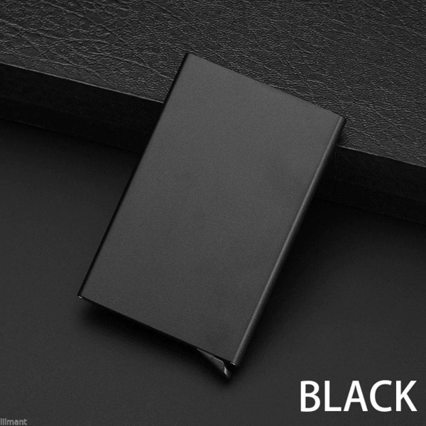 Korttiteline RFID-suojauksella Alumiiniset lokerot 6 väriä Musta