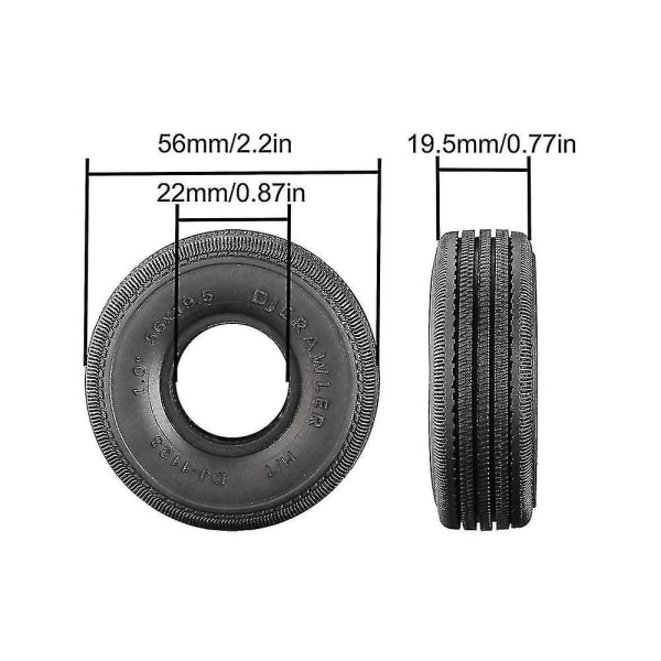 4 stk 56mm 1,0 tommers supermyke dekk til 1/18 1/24 RC-bil Axial Scx24 Ax24 Trx4m Fms Fcx24