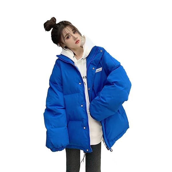 Vinter Ejderdun Bomullsstoppad Jacka Blue S