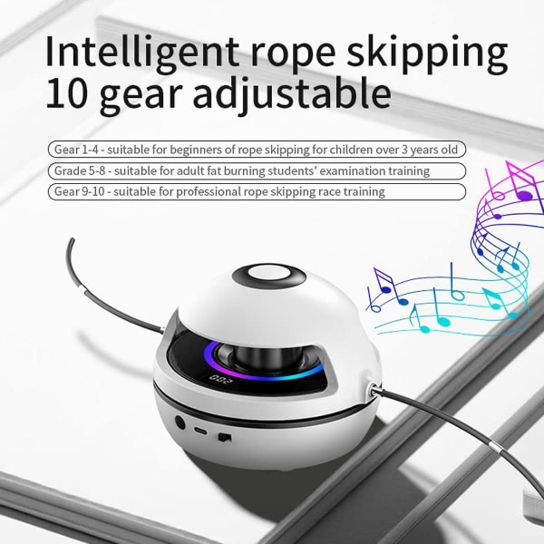Automatisk Intelligent Rope Skipping Machine Multi Person Training 10-Speed ​​Justering White