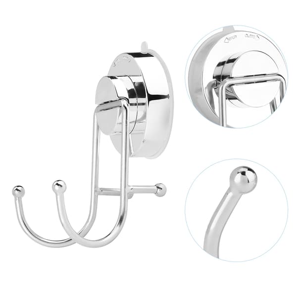 Kitchen Bathroom Stainless Steel ABS Strong Suction Cup Double Hanger Wall Hook Suction CupCJY