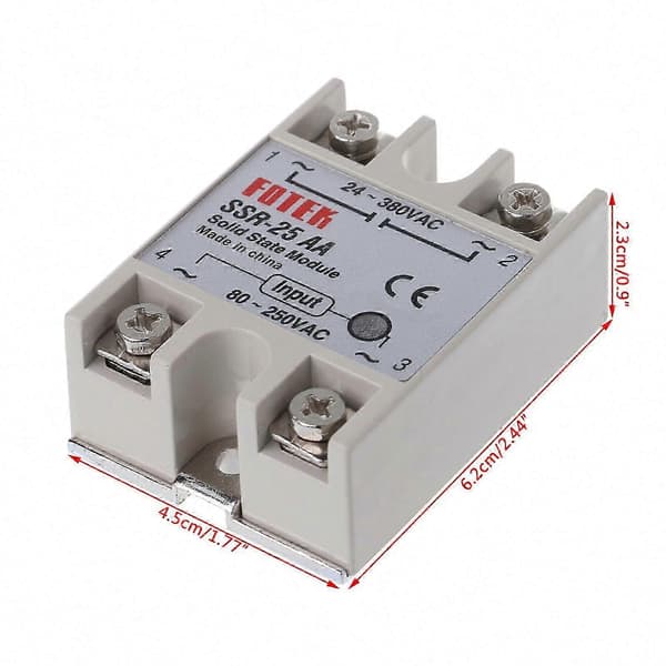 Solid State Relay Module SSR-25 AA 25A 250V 80-250V AC tulo 24-380V AC lähtö CJY Multicolor