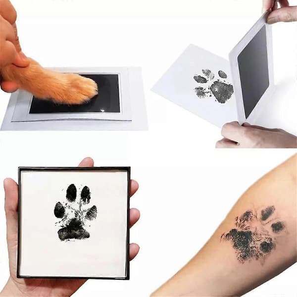 Tryckkit för hundkatter, 4 bläckfria tryckdynor, 8 avtryckskort, nosavtrycksstämpeldyna för, Touch Kit WhiteBlack