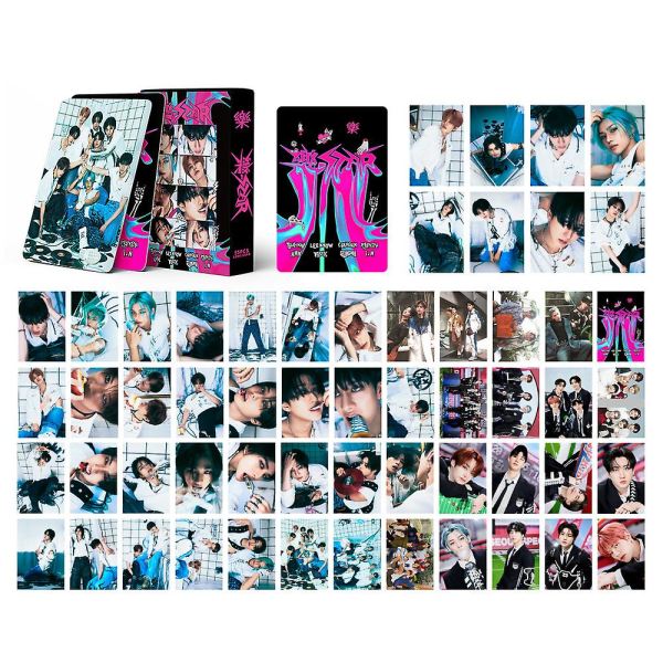 Kpop Stray Kids 55 Lomo-kortpakke - Albumklistermærker og Lomo-kort (55 stk--stjerne)