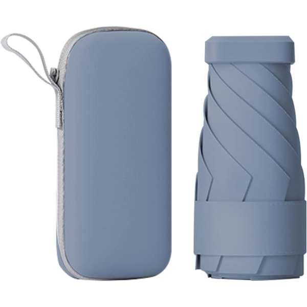Mini paraply til håndtaske, bærbar og kompakt, perfekt til regn og sol med UV-beskyttelse Blue