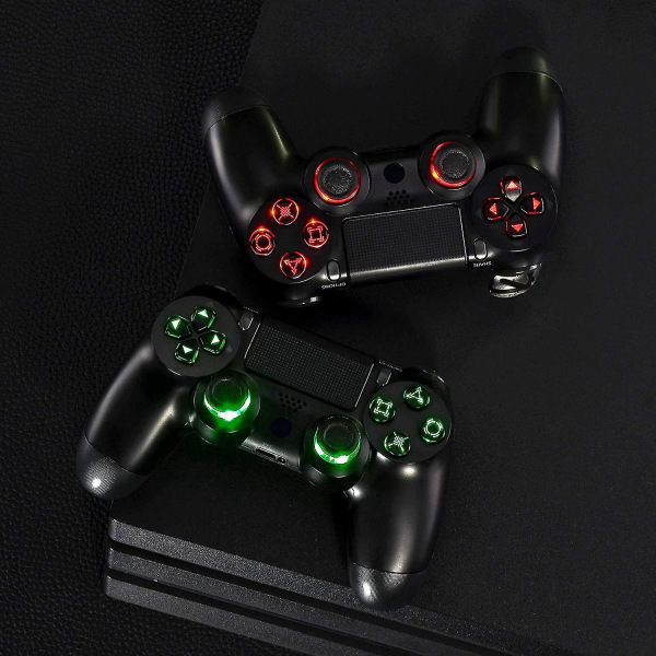 Multi-farver Lumineret D-pad Thumbsticks Ansigtsknapper Led Kit til Ps4 Controller 6 farver Press Con