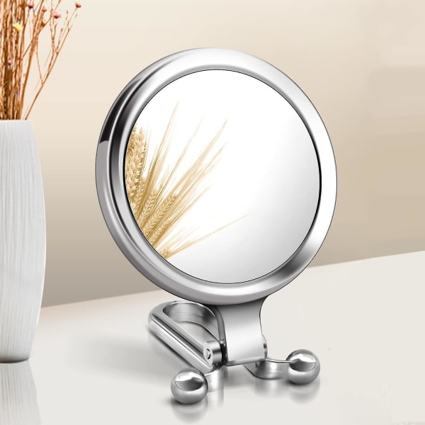 Håndspeil, dobbeltsidig håndholdt speil, 1x/10x forstørrende sammenleggbart sminkespeil og justerbart håndtak/stativ, bærbart lite reisemakt