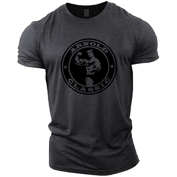 Herre Bodybuilding T-shirt - Arnold Classic - Gym Training Top Gray S