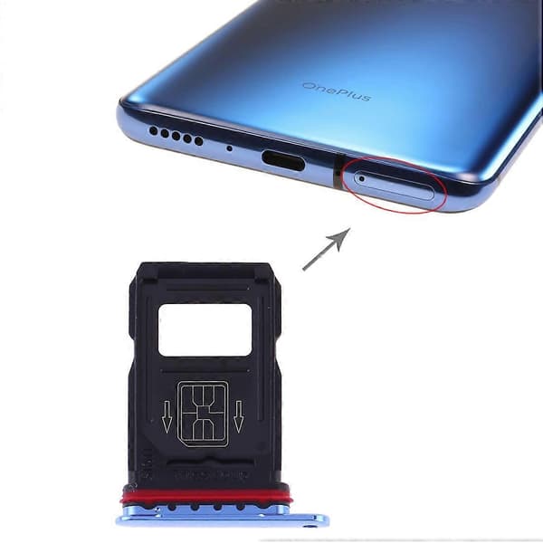 Til OnePlus 7 Pro SIM-kortbakke + SIM-kortbakke Blue