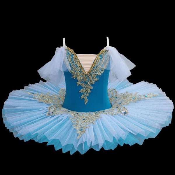 Jente Profesjonell Ballet Tutu Kjole Ballet Blå2 blue2 120cm