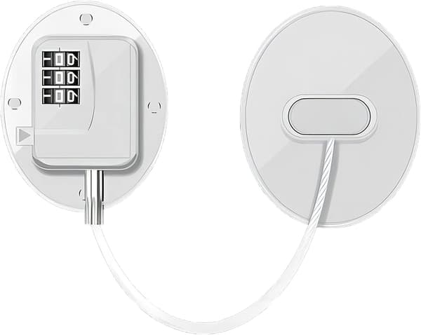 Refrigerator Lock Without Drilling, Self-Adhesive Cabinet Lock, Self-Adhesive Window Lock with Password, Strong Combination Lock (White)