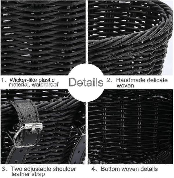 Korgcykelkorg för barn, frammonterad med styrstreamers Black