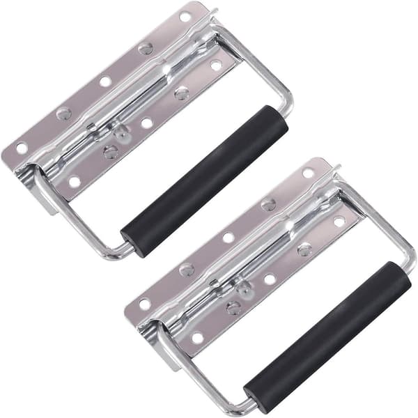 Sett med 2 sammenleggbare fjærhåndtak (12,5 x 4 cm) med 6 hull - Sølv