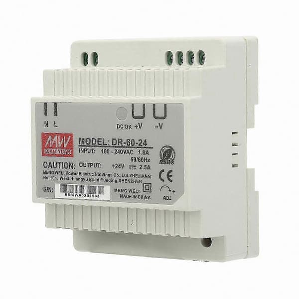 60W Enkelutgång 24V Din Rail AC/DC Kopplingsströmförsörjningsadapter