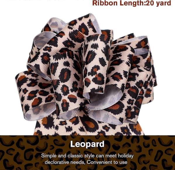 【CJY】underhållning【CJY】Leopardmönstrat Grosgrainband - 1,5 tum 20 Yards Leopardband för Hårband & Hantverksförpackningsmaterial