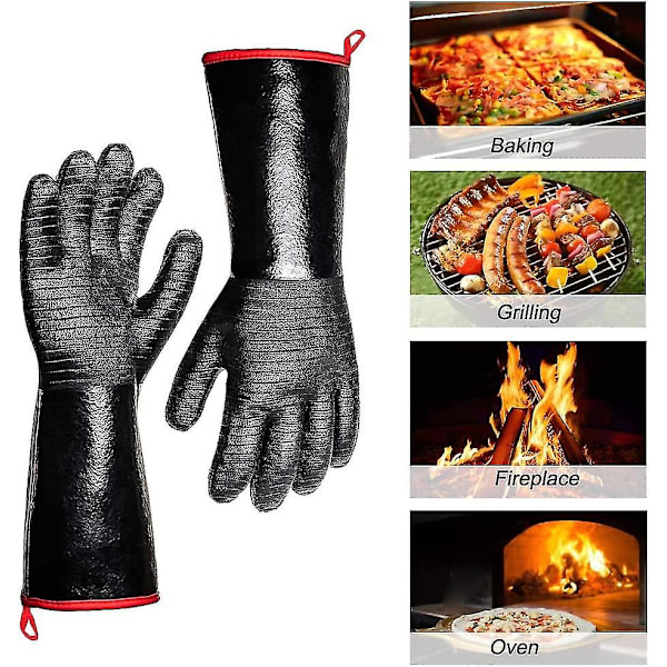 932f Extremt Värmebeständiga Handskar För Grill BBQ, Vattentäta Långärmade Grillhandskar För Fritös, Bakning - JXLGV