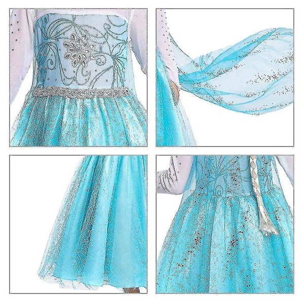 Elsa kjoler til jenter Cosplay kostymer 7T