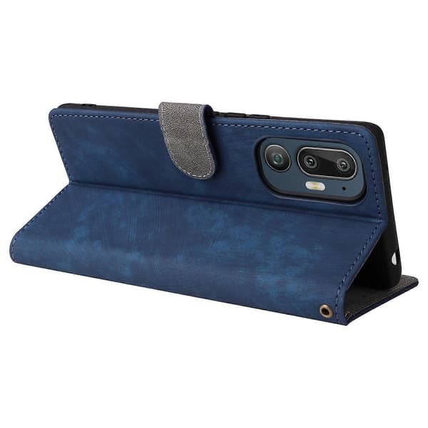 Til HTC U24 Pro 5G Etui RFID Blokerende Pung Læder Telefoncover med Rem Multicolor Style C