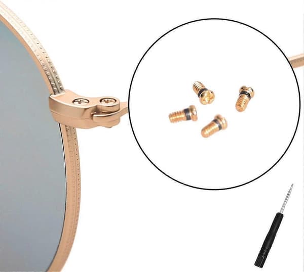 Gulde skruer kompatible med Ray-Ban Aviator solbriller - Reparationssæt