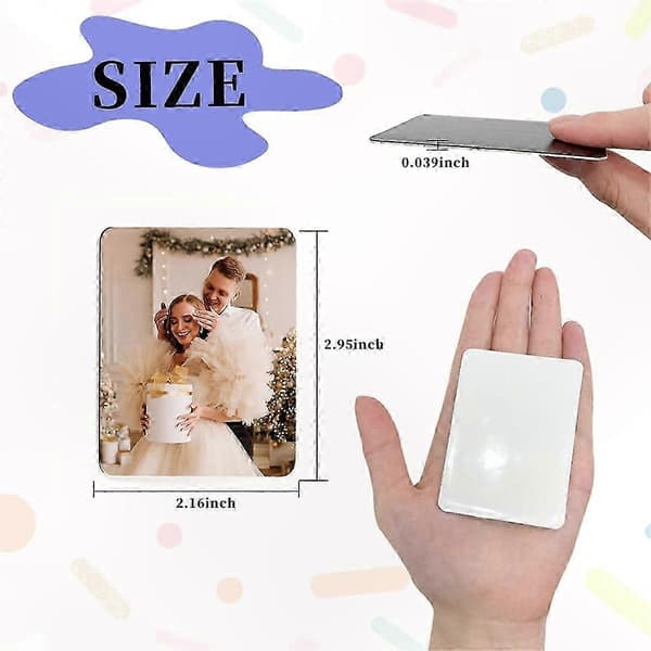 40-pack rektangulära kylskåpsmagneter, 7,5x5,5 cm, DIY-hantverksmaterial för hem, kök, kontor, inredning och presenter