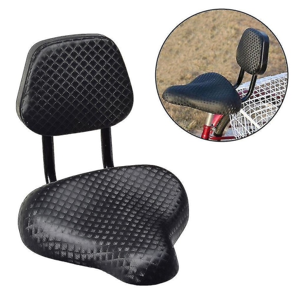 Cycling Wide Comfort Faux Leather Bike Bicycle Saddle Seat With Backrest Support Saddle Seat