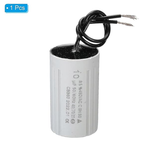 Cbb60 10uf Driftkondensator, Ac 450v 2 Trådar 60x35mm