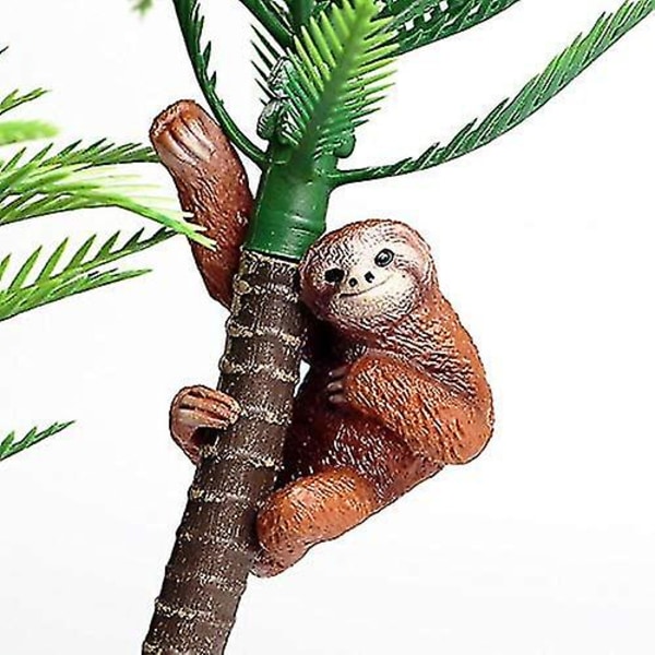 Realisttisk Slothfigur i Plast, Vilddjursfigur för Samling, Skrivbordsdekoration, 2-pack