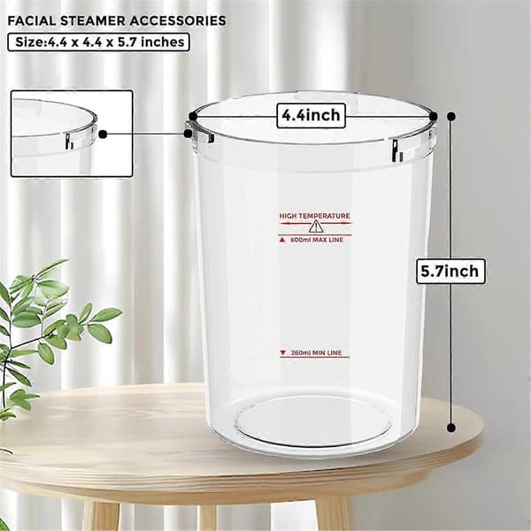 Vattenkanna för professionell ångkokare, vattenkopp med stor kapacitet Transparent