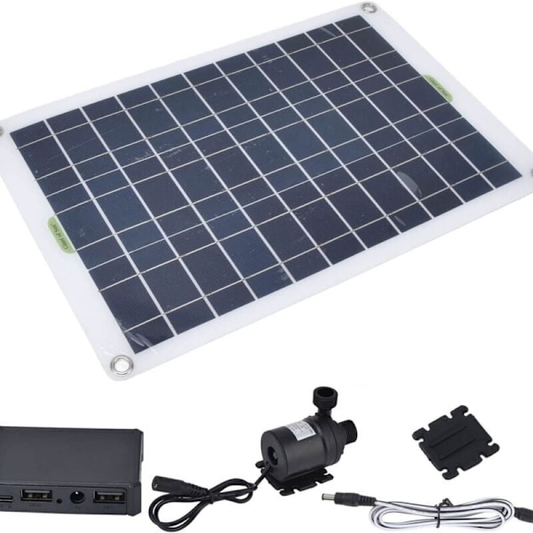 Solvattenpumpsats, 800L/h Soldriven Dränkbar Pump med 50W 12V Solpanel, Perfekt för Liten Damm, Pool, Fisk, Fågelbad, Hydroponik