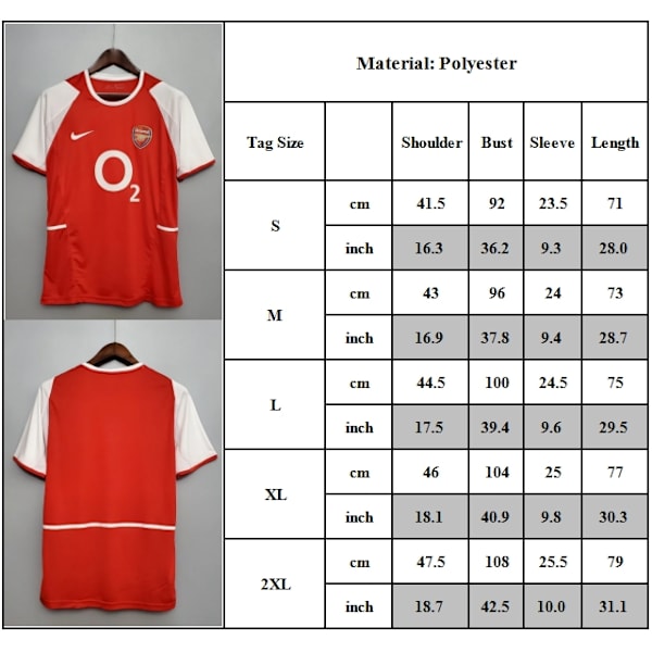 ARSENAL 2002 - 2003 HJEMMEDRAKT Retro Fotballdrakt M