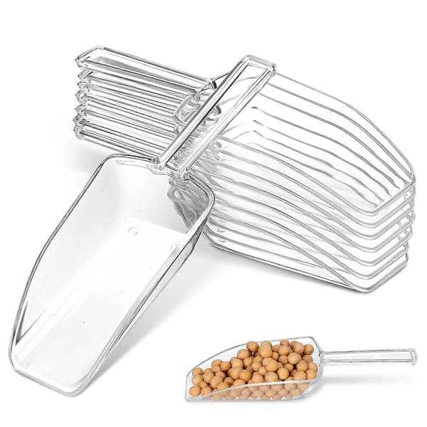 8 st plastskopa Mini Klar Mjöl Is Godis Dessert Buffé Popcornskopa Spade (Vit) White 8pcs