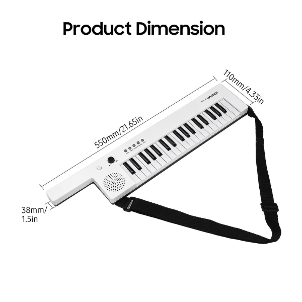 Gitarrformad Elektroniskt Piano med Mini-tangentbord 37-tangenters Elektroniskt Tangentbord Piano Uppladdningsbart Barnpiano