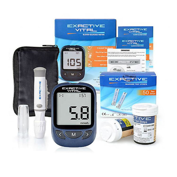 Diabetes blodsockermätare kit med 50 testremsor