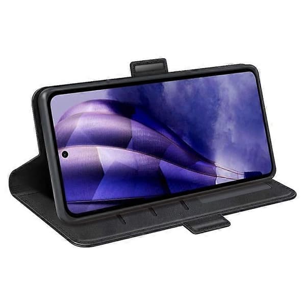 Kompatibel med HMD Skyline Stativfodral Kalvtextur Läder Plånboksfodral Black