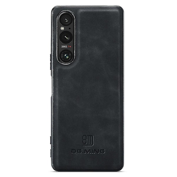 For Sony Xperia 1 V Deksel Anti-ripe PU Lær+pc+tpu Telefondeksel Black