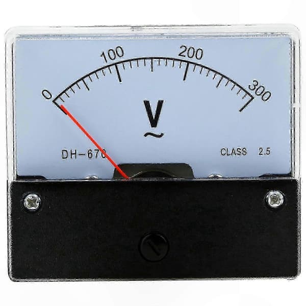 Analog voltmeter panelmåler 0-300V AC spændingsmåler rektangeldisplay til elektrisk overvågning Black White